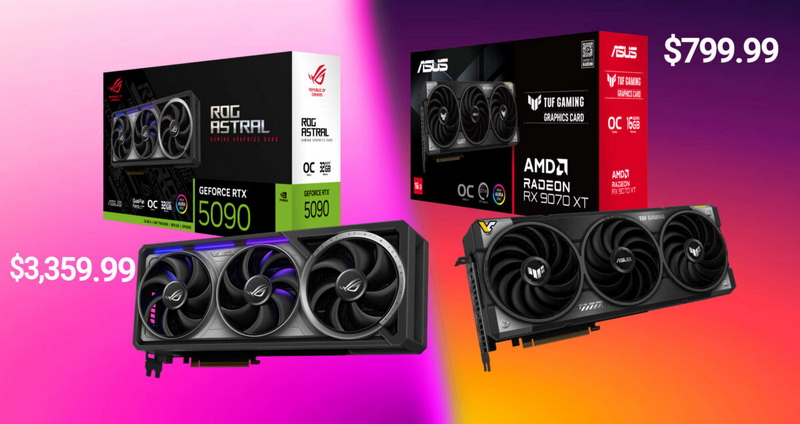 Asus    GeForce RTX 5090    Radeon RX 9070