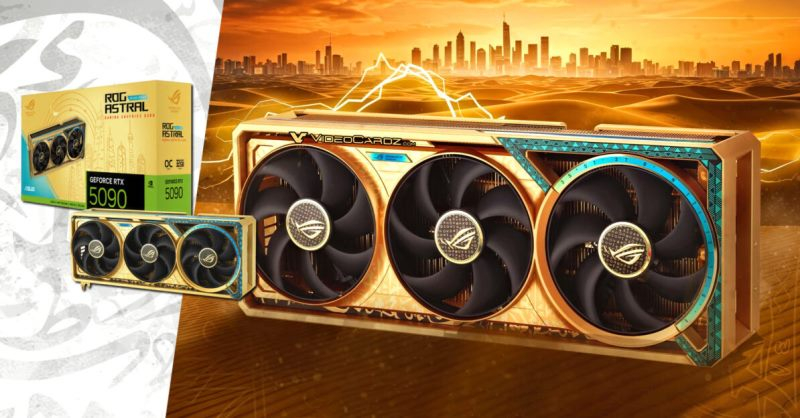Asus начала продажи золотой видеокарты ROG Astral RTX 5090 Dhahab Edition — цена достигает $10 600