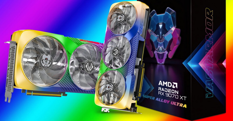 Новый уровень RGB в видеокартах: Vastarmor представила Radeon RX 9070 XT Super Alloy Ultra в ярком дизайне