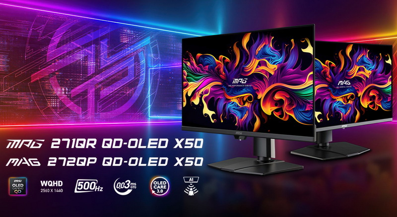 MSI анонсировала первые в мире 27-дюймовые QD-OLED-мониторы с частотой 500 Гц и разрешением 1440p
