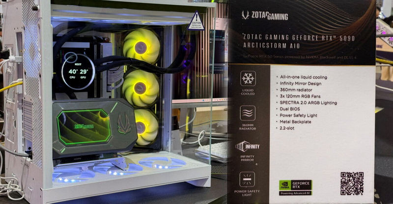 Zotac представила видеокарту GeForce RTX 5090 Arctic Storm с СЖО и огромным 360-мм радиатором