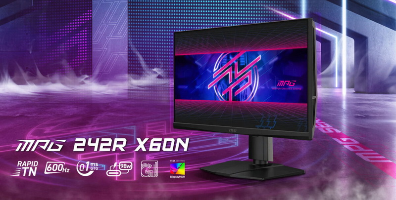 MSI выпустила 24-дюймовый киберспортивный FHD-монитор MPG 242R X60N с частотой 600 Гц