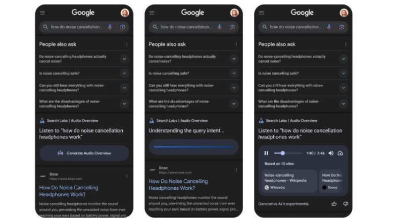 Google начала тестировать ИИ-функцию, которая превращает результаты поиска в подкаст