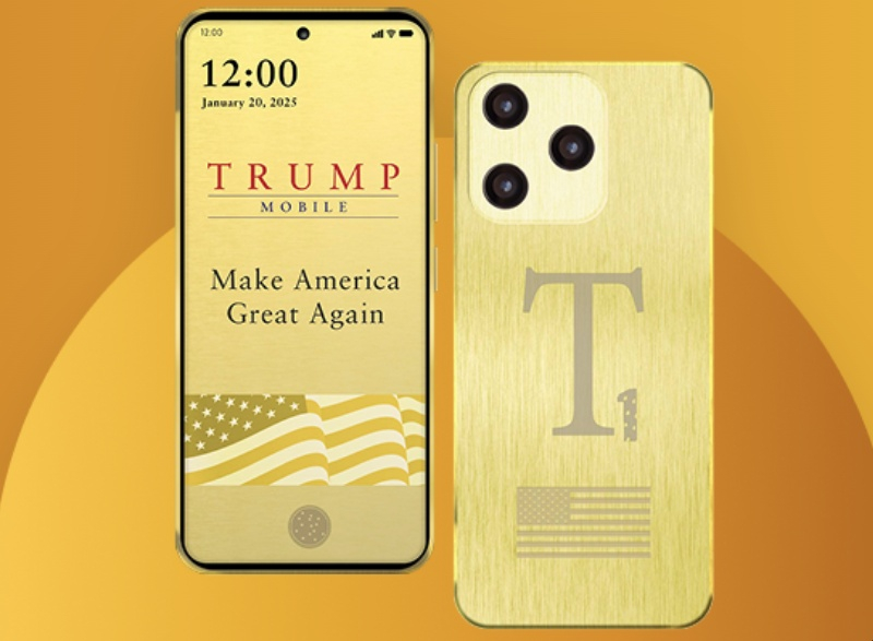 Дети Трампа представили золотой смартфон T1 за $499, который «спроектирован и произведён в США»