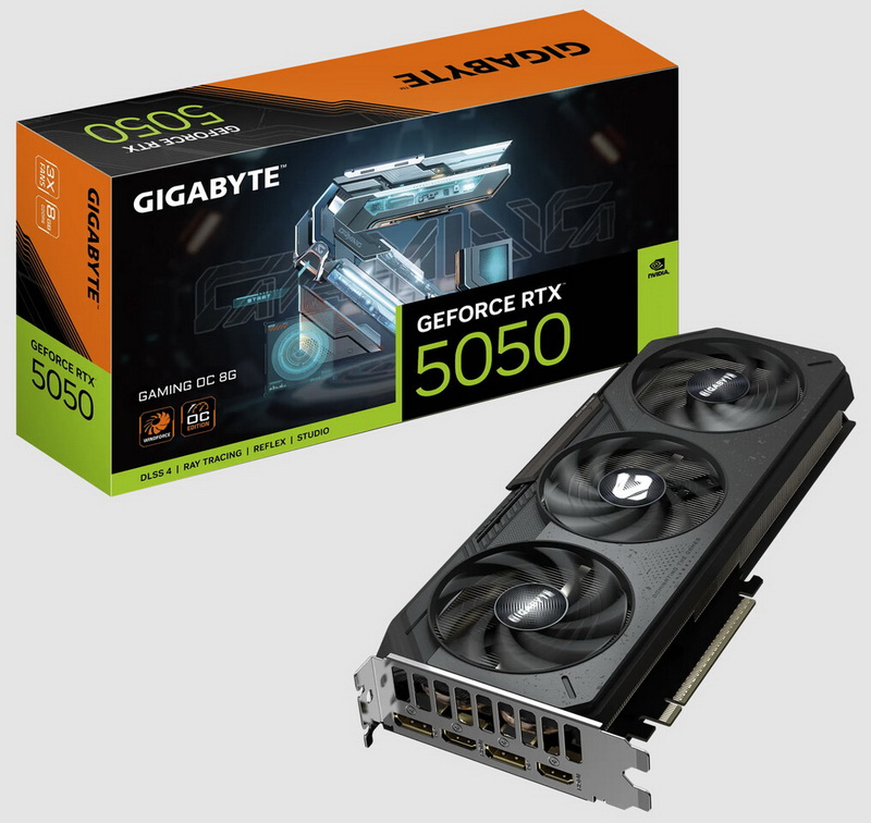 Gigabyte представила три версии GeForce RTX 5050, включая низкопрофильную — все с разгоном