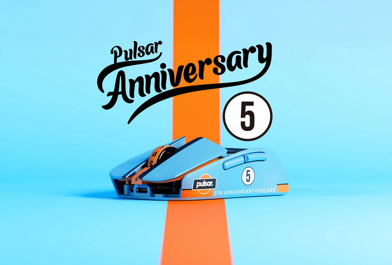 Pulsar выпустила сверхкомпактную и очень лёгкую геймерскую мышь X2F 5th Anniversary Edition с сенсором на 32 000 DPI