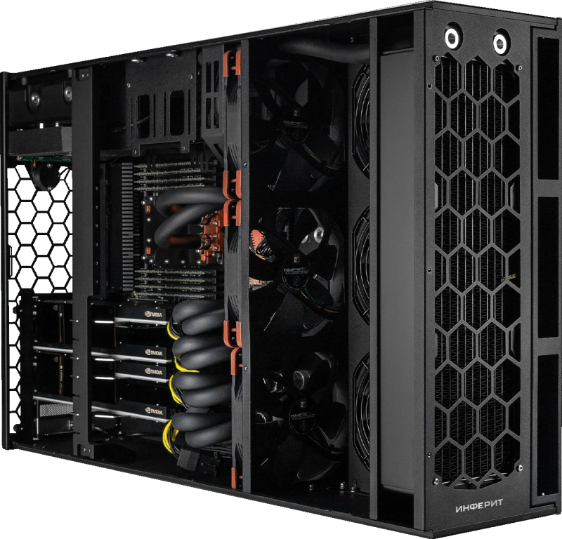«Инферит» выпустил российскую рабочую станцию для ИИ-задач с четырьмя GPU и СЖО