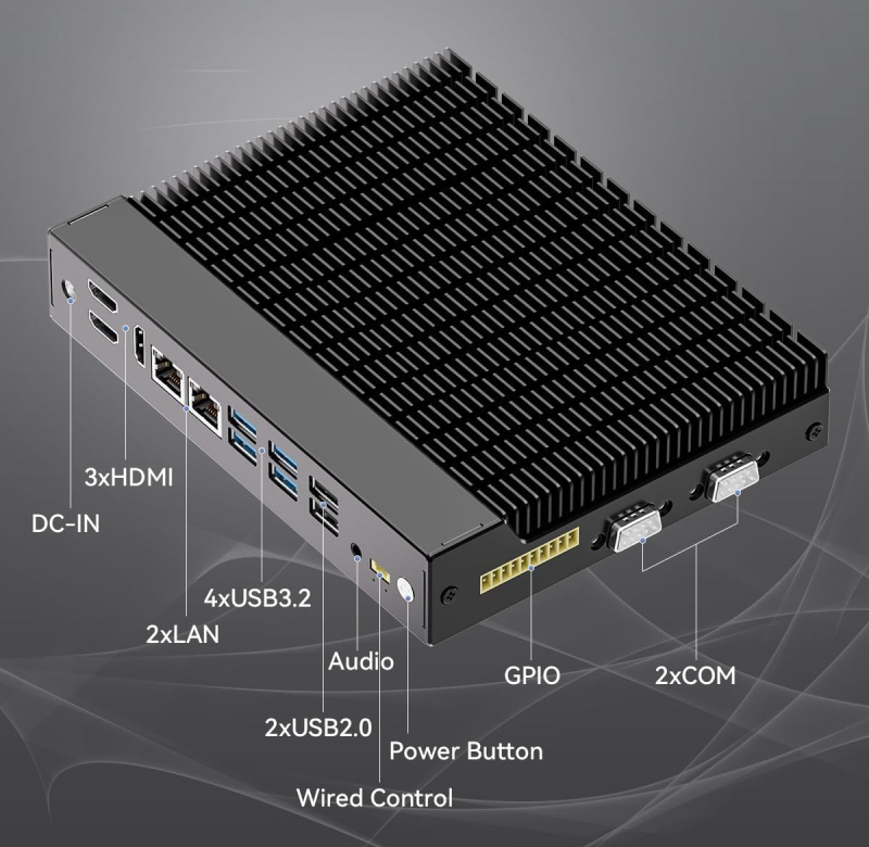Индустриальный компьютер Maxtang SXC-ALN30 на базе Intel Alder Lake-N оснащён двумя COM-портами и GPIO-площадкой на боку