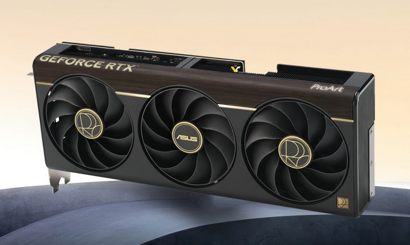 Asus запустила продажи видеокарты ProArt GeForce RTX 5080 OC с отделкой под дерево и USB-C