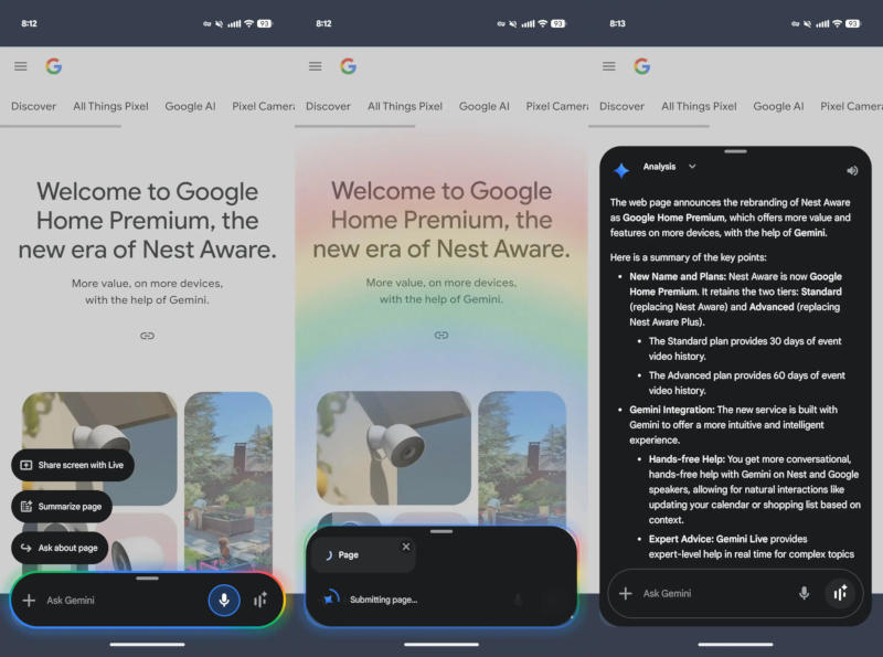 Google Gemini научился пересказывать содержимое страниц в мобильном Chrome