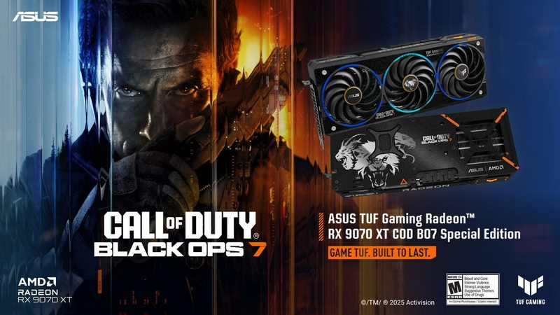 Asus анонсировала лимитированную TUF Gaming Radeon RX 9070 XT Call of Duty: Black Ops 7 Special Edition