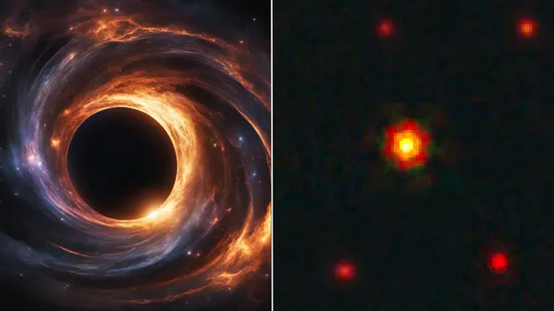 Джеймс Уэбб обнаружил в космосе большую красную точку неизвестный прежде тип чёрных дыр