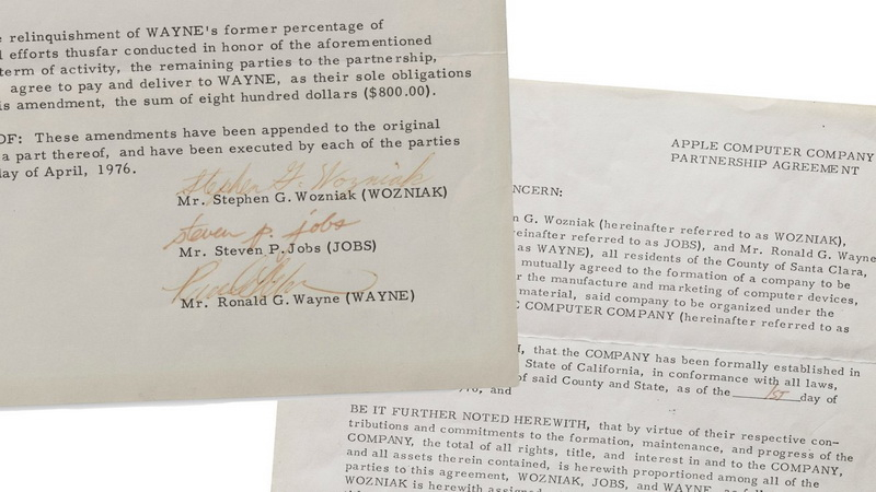 Оригинал учредительных документов Apple 1976 года уйдёт с молотка — за лот хотят выручить до $4 млн