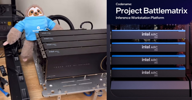 Вышел первый обзор ПК на двухчиповых ИИ-ускорителях Intel Arc Pro B60 — восемь GPU и 192 Гбайт GDDR6