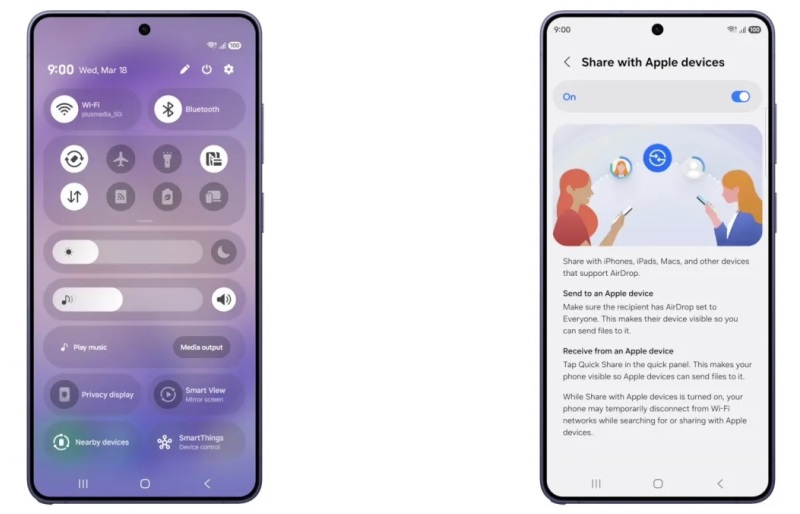 Samsung научила смартфоны Galaxy S26 передавать файлы на iPhone через AirDrop