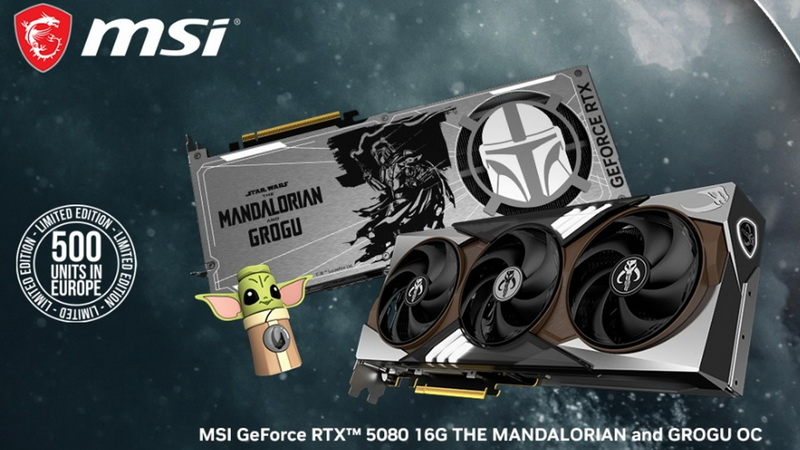 MSI выпустит очень лимитированную GeForce RTX 5080 в стиле Мандалорца и Грогу