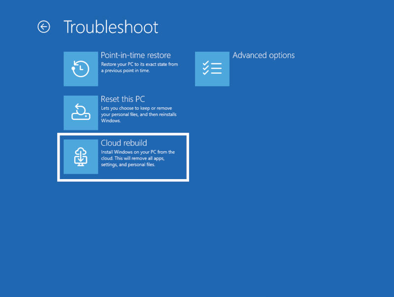 Microsoft начала тестировать функцию Cloud Rebuild  облачное восстановление засбоившей Windows 11