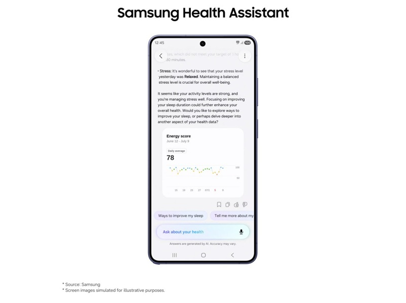 ИИ-ассистент Samsung Health Assistant даст ответы на все вопросы пользователя о его здоровье