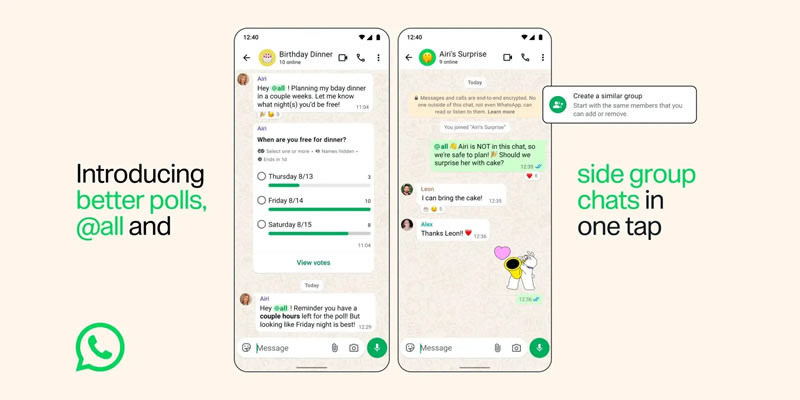 WhatsApp внедряет тег @all и перенос участников между группами: что это значит