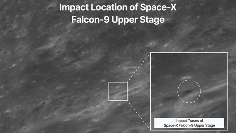 Кратер от Falcon 9 на Луне: зонд Danuri сделал первые снимки