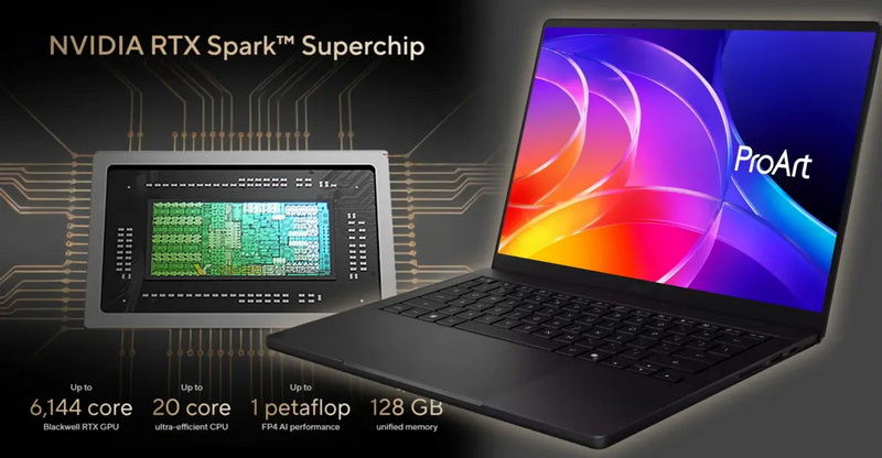 Asus раскрыла характеристики ноутбука ProArt P14 — одного из первых на процессоре Nvidia RTX Spark