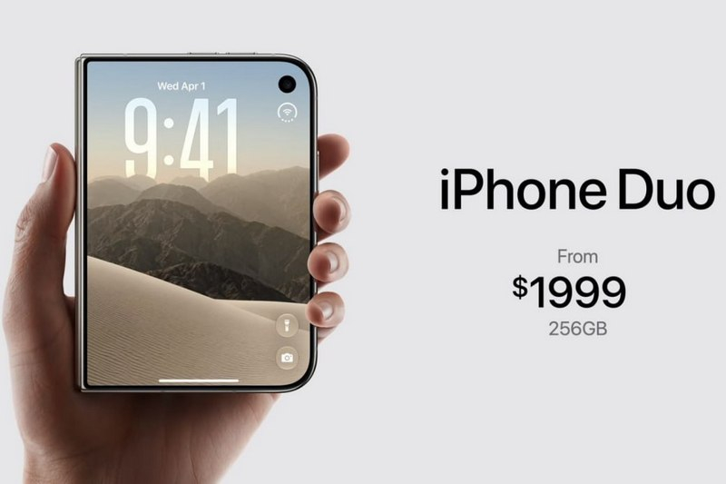 Представлен iPhone Duo  первый складной смартфон Apple по цене от $1999