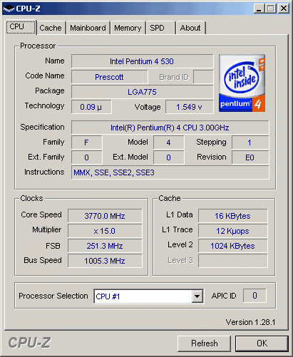  Intel Pentium4 530 