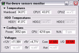  Hardware sensors monitor 