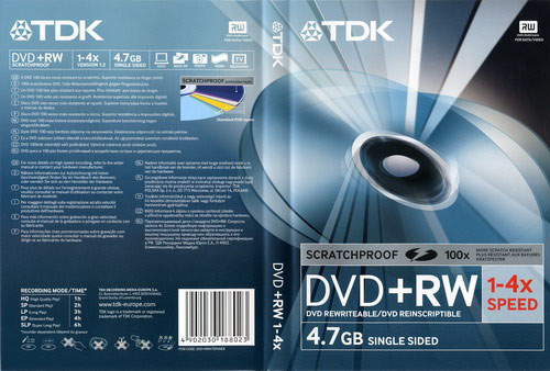  TDK DVD+RW 4x ScratchProof DVD-BOX 