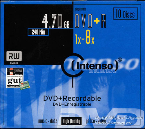  Intenso DVD+R 8x box 
