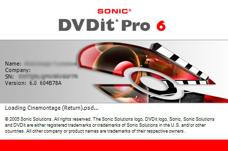  Sonic DVD it Pro 6 - Логотип программы во время ее загрузки 