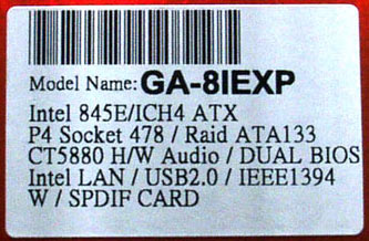  label Gigabyte 8IEXP 