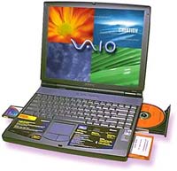  Ноутбук SONY VAIO F 430 на базе процессора Intel PentiumIII-450 / 64 / 6.0 / DVDx4 LiIon FM56 14.1 