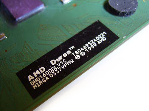  AMD Duron Label 