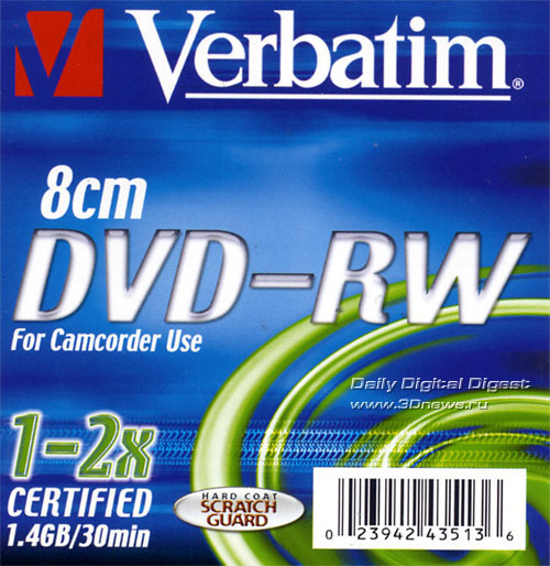  Verbatim DVD-RW 8cm 2x box 