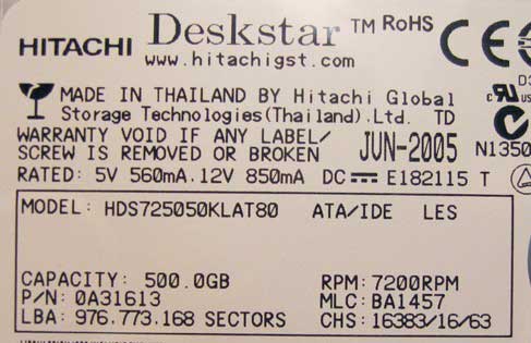 Hitachi Travelstar 7K500